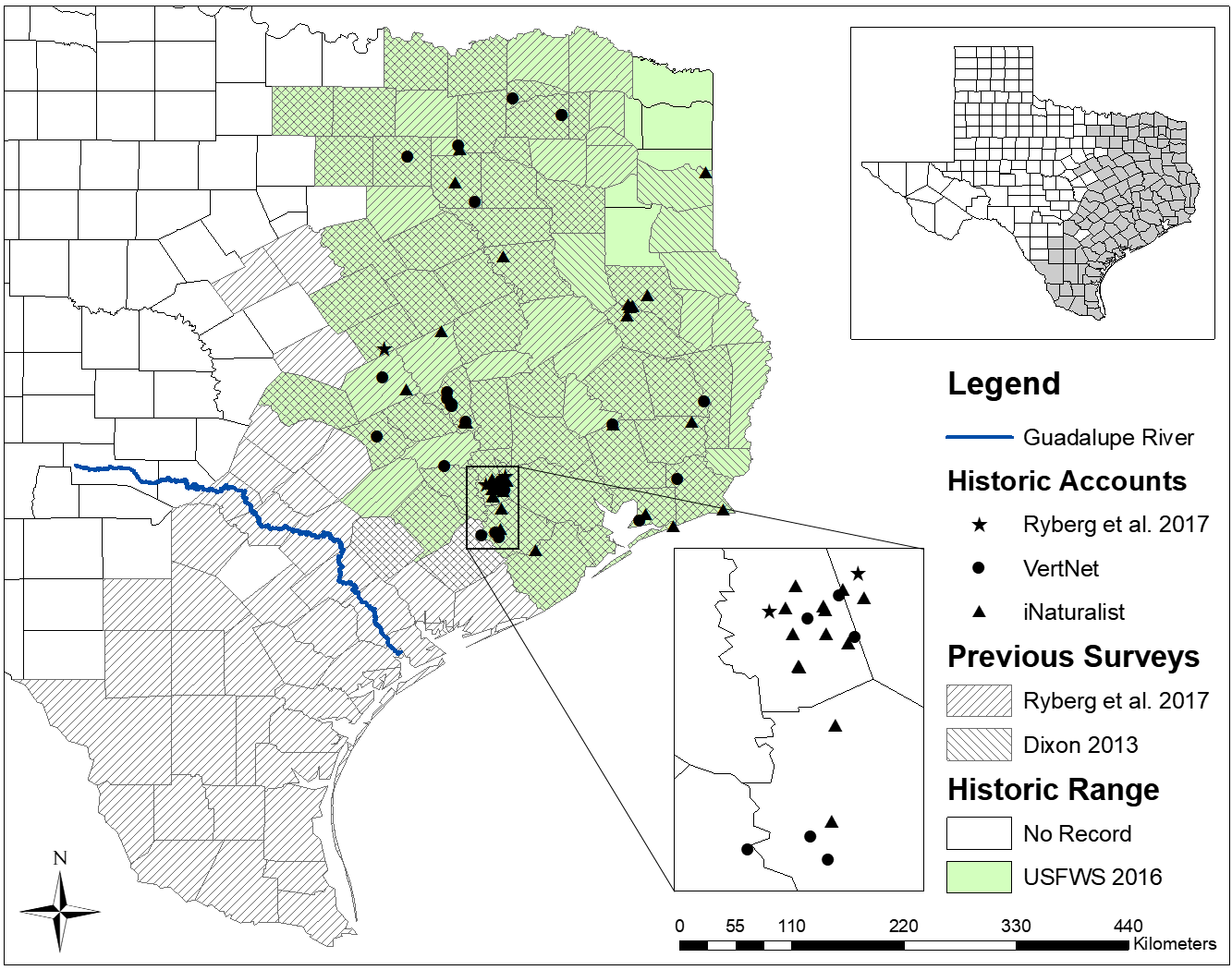 Historic range and accounts of western chicken turtles in Texas